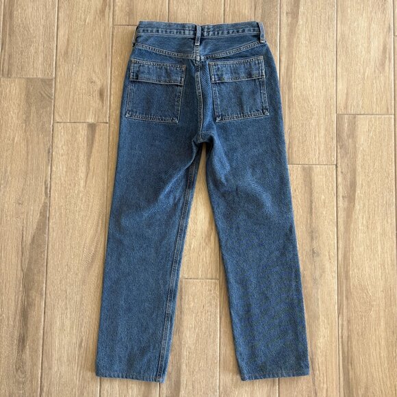 AGOLDE Cooper Cargo Jeans Women's 24 Blue Denim Medium Wash Pockets Utility - Picture 7 of 10